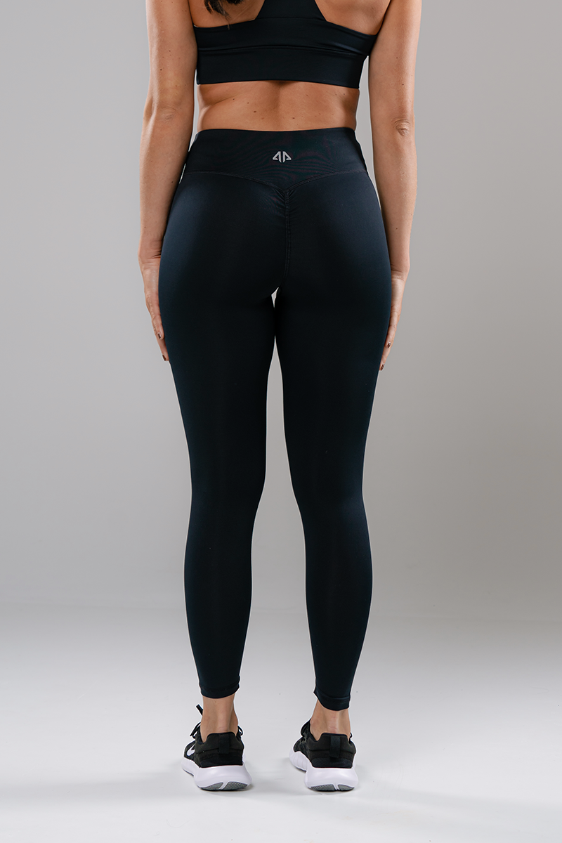 Black One Leg Circle Print High Compression Leggings With Glamour Vibes  Logo -  Canada